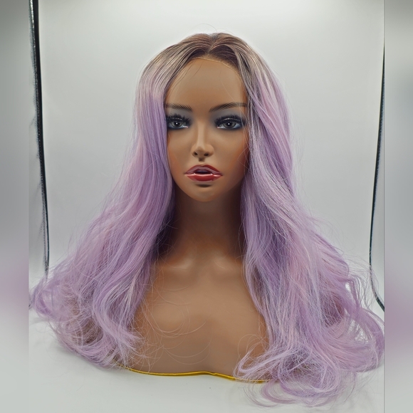 Uniwigs Misty Dawn Pale Lilac Long Natural Wave Synthetic Lace Front Wig - Picture 4 of 10